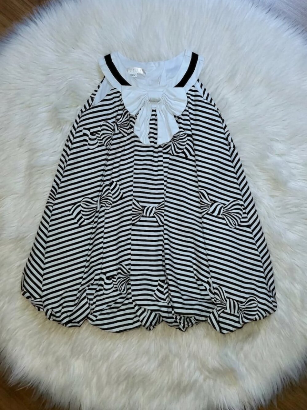 Biscotti Striped Bow Bubble Dress Size 4T